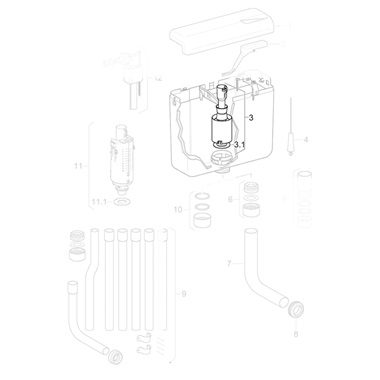 Geberit öblítőszelep AP112 falsík előtti öblítőtartályhoz
