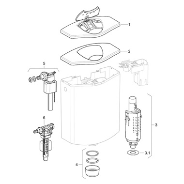 Geberit öblítőszelep AP116 plus falsík előtti öblítőtartályhoz
