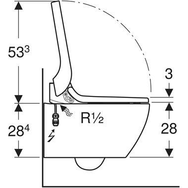 Geberit AquaClean Tuma Comfort fali WC+ülöke