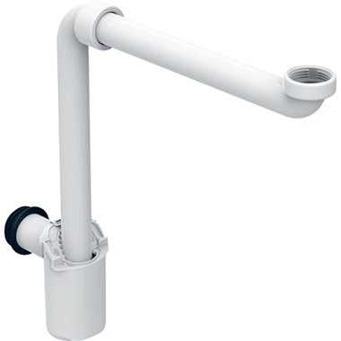 Geberit búraszifon mosdóhoz, helytakarékos, hátsó kifolyású, d32 mm, G 1 1/4", alpin fehér