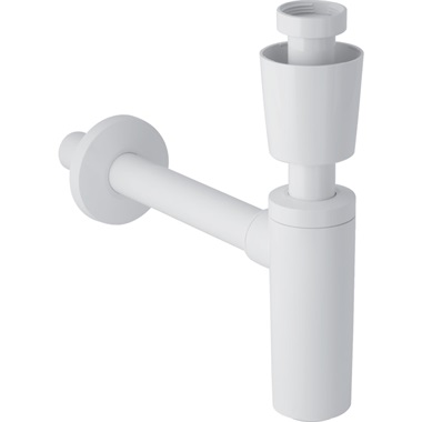 Geberit búraszifon mosdóhoz, szeleptakaró rózsával, hátsó kifolyású, d32 mm, G 1 1/4", alpin fehér