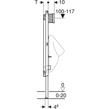 Geberit Duofix vizelde szerelőelem, 130 cm, Basic vizeldevezérléshez Geberit Duofix vizelde szerelőelem, 130 cm, Basic vizeldevezérléshez