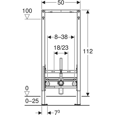 Geberit Duofix bidé elem, 112 cm, univerzális Geberit Duofix bidé elem, 112 cm, univerzális