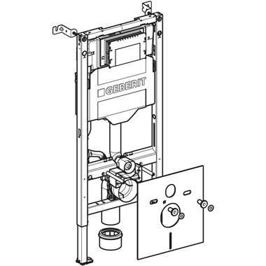 Geberit Duofix fali WC-szerelőelem, 112 cm, Sigma 12 cm-es falsík alatti öblítőtartállyal, elektromos és kommunikációs Geberit Duofix fali WC-szerelőelem, 112 cm, Sigma 12 cm-es falsík alatti öblítőtartállyal, elektromos és kommunikációs
