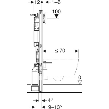 Geberit Duofix fali WC-szerelőelem, 112 cm, Sigma 12 cm-es falsík alatti öblítőtartállyal, elektromos és kommunikációs Geberit Duofix fali WC-szerelőelem, 112 cm, Sigma 12 cm-es falsík alatti öblítőtartállyal, elektromos és kommunikációs