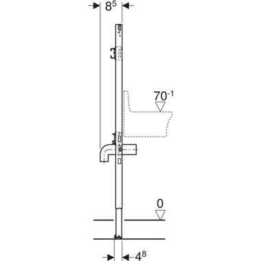 Geberit Duofix szerelőelem kiöntőhöz, 130 cm, falon kívüli csaptelephez