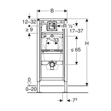 Geberit Duofix vizelde szerelőelem, 112–130 cm, univerzális Geberit Duofix vizelde szerelőelem, 112–130 cm, univerzális