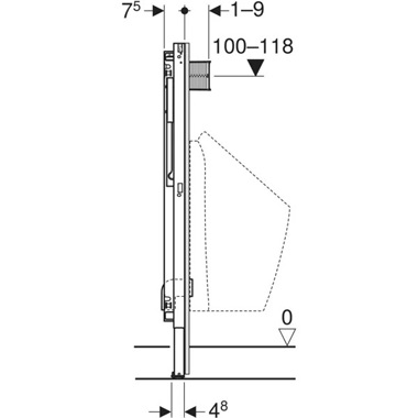 Geberit Duofix vizelde szerelőelem, 112–130 cm, univerzális, szórófejhez