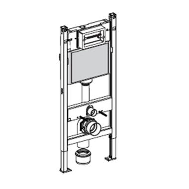 GEBERIT DUOFIX WC BASIC WC ELEM 112CM, DELTA 12 CM-ES FALSÍK ALATTI ÖBLÍTŐTARTÁLLYAL "G30"