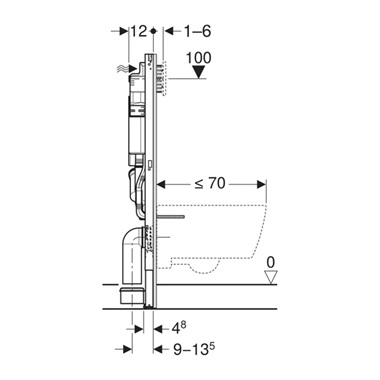 Geberit Duofix fali WC-szerelőelem, 112 cm, Sigma 12 cm-es falsík alatti öblítőtartállyal, csatlakozócsonkkal szagelszív Geberit Duofix fali WC-szerelőelem, 112 cm, Sigma 12 cm-es falsík alatti öblítőtartállyal, csatlakozócsonkkal szagelszív