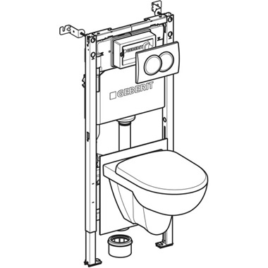 Geberit Duofix fali WC-szerelőelem készlet, 112 cm,szerelőkeret,nyomólap, zajcsökkentő, falirögzítő, WC, ülőke