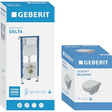 Geberit Duofix fali WC-szerelőelem készlet, 112 cm,szerelőkeret,nyomólap, zajcsökkentő, falirögzítő, WC, ülőke