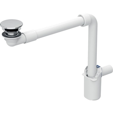 Geberit mosdószifon helytakarékos szabad kifolyással és szelepfedéllel, D32 mm, fényes króm