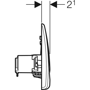 Geberit Basic vizeldevezérlés pneumatikus működtetéssel, műanyag működtetőlappal, alpin fehér, kerek
