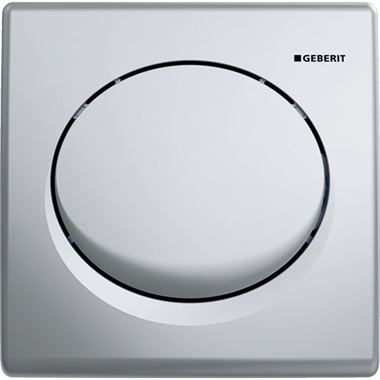 Geberit Basic vizeldevezérlés pneumatikus működtetéssel, műanyag működtetőlappal, matt króm
