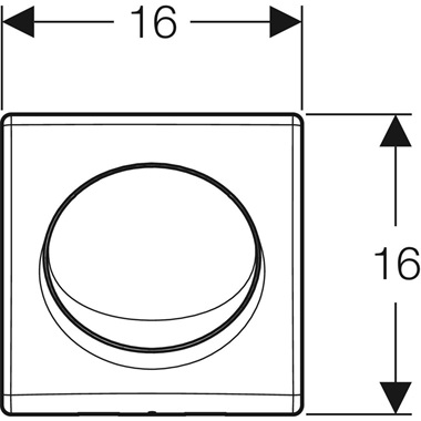 Geberit Basic vizeldevezérlés pneumatikus működtetéssel, műanyag működtetőlappal, matt króm