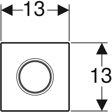 Geberit vizeldevezérlés pneumatikus működtetéssel, Sigma 01 típusú működtetőlap, alpin fehér
