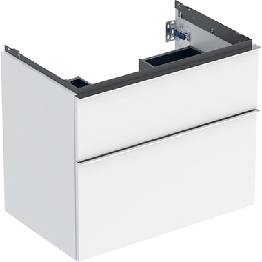 Geberit iCon alsó szekrény mosdóhoz két fiókkal 75x61,5x47,6 cm, fehér, magasfényű bevonattal