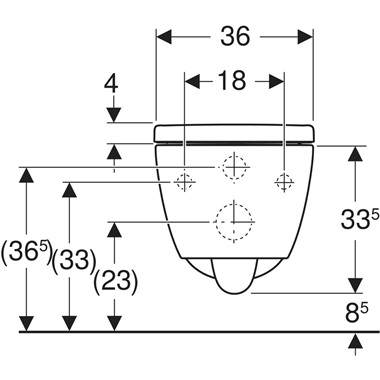 Geberit Icon fali wc, turboflush, zárt forma, lecsapódásgátlós ülőkével