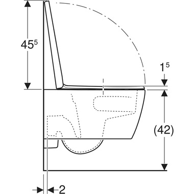 Geberit Icon fali wc, turboflush, zárt forma, lecsapódásgátlós ülőkével