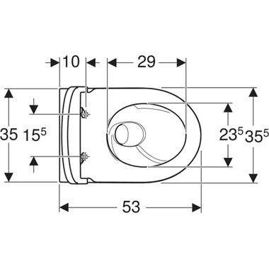 Geberit iCon fali WC mélyöblítésűzárt forma, TurboFlush, 53 cm, fehér