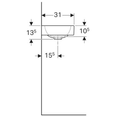 Geberit iCon kézmosó 53x13,5x31 cm, fehér