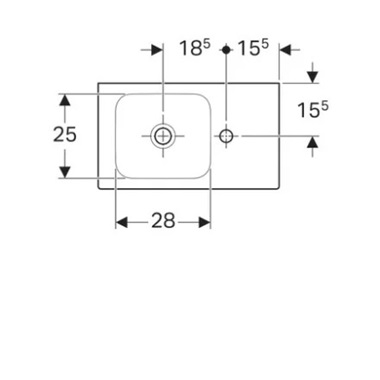 Geberit iCon kézmosó 53x13,5x31 cm, fehér