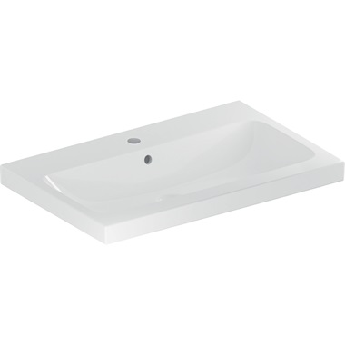 Geberit iCon Light mosdó 75x48x15,5 cm, csaplyukkal és túlfolyóval, fehér
