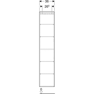Geberit magas szekrény, egy ajtóval 36x180x29,1 cm, láva