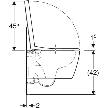 Geberit iCon fali WC ülőkével  35,5x33x49 cm, Rimfree, fehér