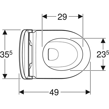 Geberit iCon fali WC ülőkével  35,5x33x49 cm, Rimfree, fehér