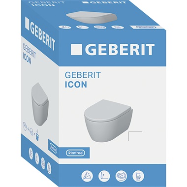 Geberit iCon fali WC ülőkével  35,5x33x49 cm, Rimfree, fehér