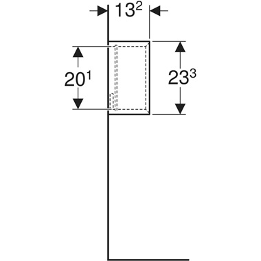 Geberit iCon négyzetes falidoboz 22,5x23,3x13,2 cm, tölgy ,Melaminos faszerkezet