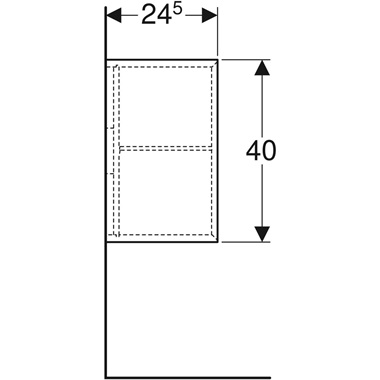 Geberit iCon oldalelem, 37x40x24,5 cm, tölgy, Melaminos faszerkezet