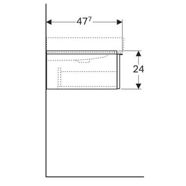 Geberit Icon szekrény alsó 74x24x47,7 cm, láva