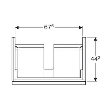Geberit Icon szekrény alsó 74x24x47,7 cm, láva