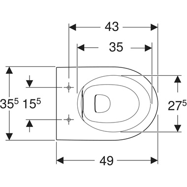 Geberit iCon fali WC 35,5x33x49 cm, Rimfree, fehér