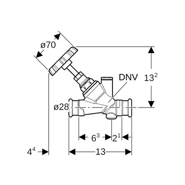 Geberit Mapress ferdeszelep, D28