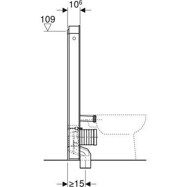 Geberit Monolith szanitermodul talpon álló WC-hez, 114 cm, üveg előlap, fehér üveg, alumínium