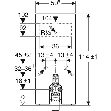 Geberit Monolith szanitermodul talpon álló WC-hez, 114 cm, üveg előlap, fehér üveg, alumínium
