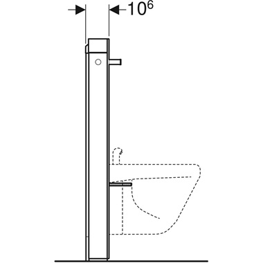 Geberit Monolith szanitermodul bidéhez 101 cm, törölközőtartóval, fehér üveg, alumínium