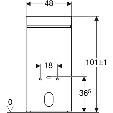 Geberit Monolith szanitermodul bidéhez 101 cm, törölközőtartóval, fehér üveg, alumínium