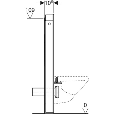 Geberit Monolith szanitermodul fali WC-hez, 114 cm, üveg előlap, fehér