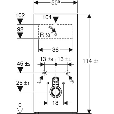Geberit Monolith szanitermodul fali WC-hez, 114 cm, üveg előlap, fehér