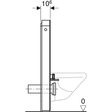 Geberit Monolith szanitermodul fali WC-hez, 101 cm, kőanyag előlap, fekete