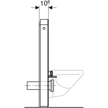Geberit Monolith szanitermodul fali WC-hez, 101 cm, üveg előlap, láva, alumínium fekete króm