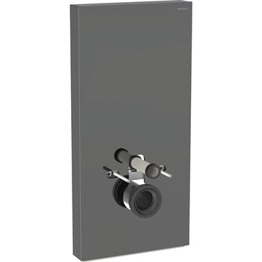 Geberit Monolith szanitermodul fali WC-hez, 101 cm, üveg előlap, láva, alumínium fekete króm