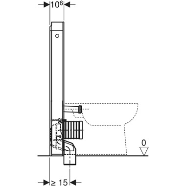 Geberit Monolith szanitermodul talpon álló WC-hez, 101 cm, üveg előlap, homokszürke 