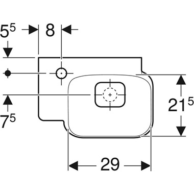 Geberit MyDay kézmosó 40x28 cm, balos, csaplyukkal, Keratect felülettel