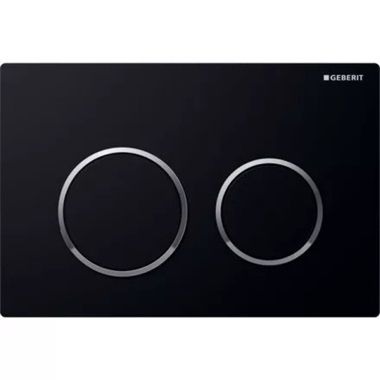 Geberit Omega20 működtetőlap, 2 mennyiséges öblítéshez, fekete, fényes, króm